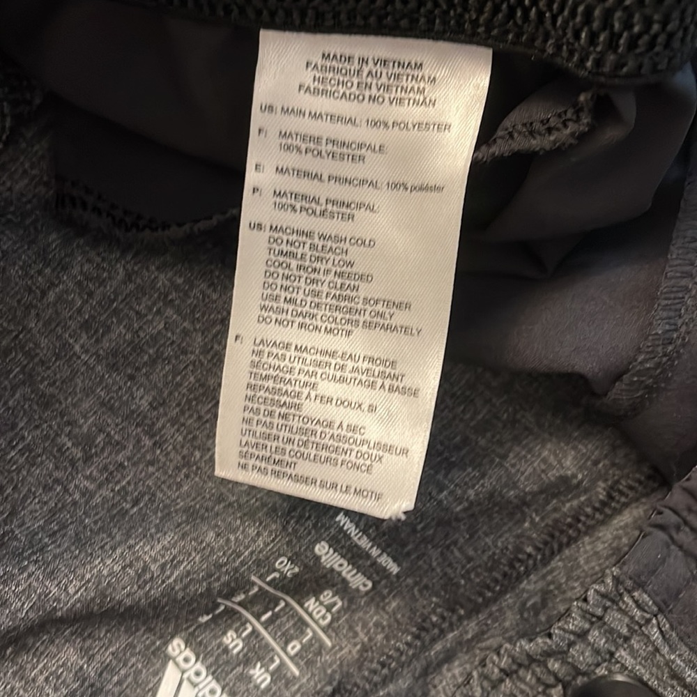 Adidas climalite drawstring shorts. NWOT black front gray back men’s L large - Picture 7 of 7
